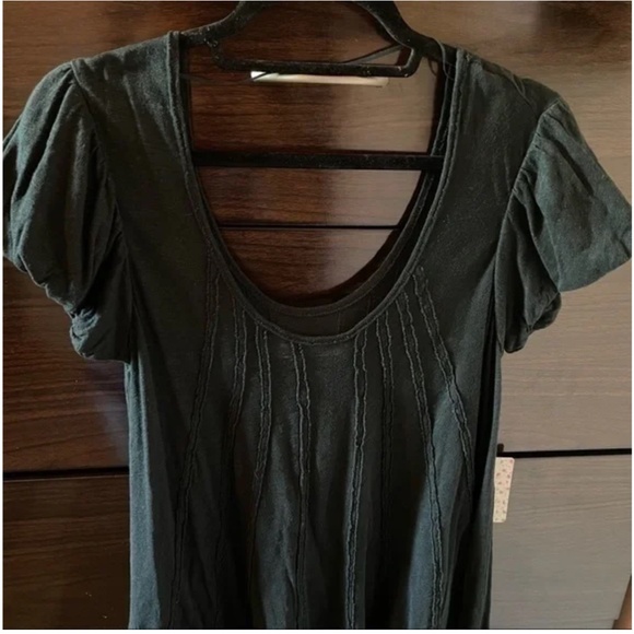 Free People Boho Flowy Black Scoop Neck Top Size Small - Picture 4 of 9